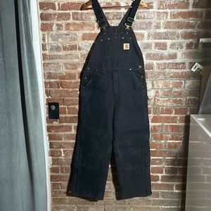 CARHARTT R27 BLACK LINED OVERALLS